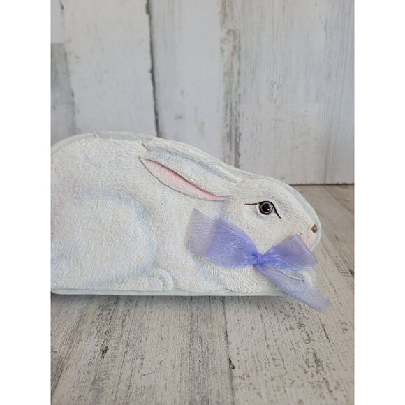 Vintage paper Easter white bunny box container decor - Picture 3 of 8